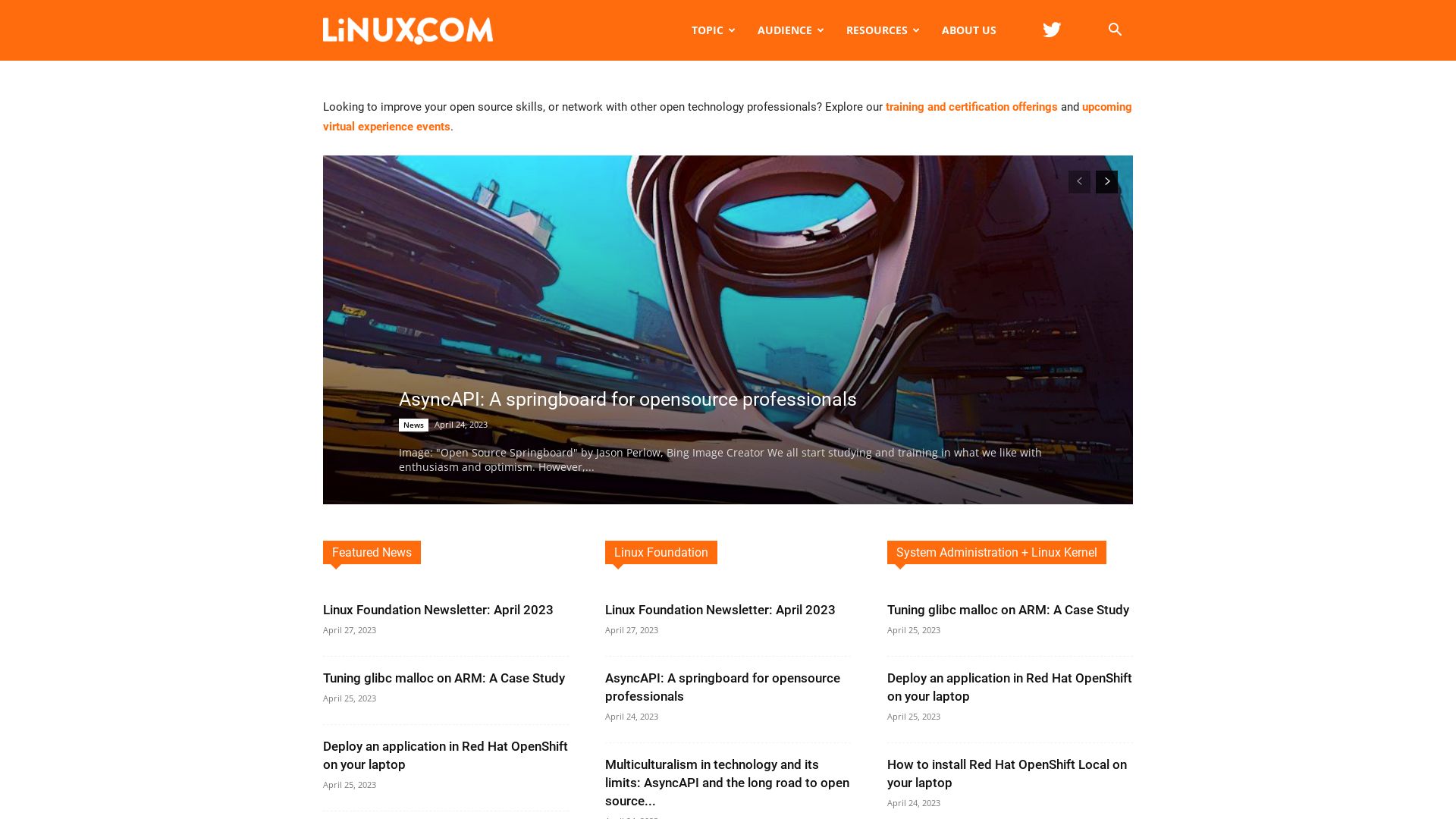 Webseitenstatus linux.com ist   ONLINE