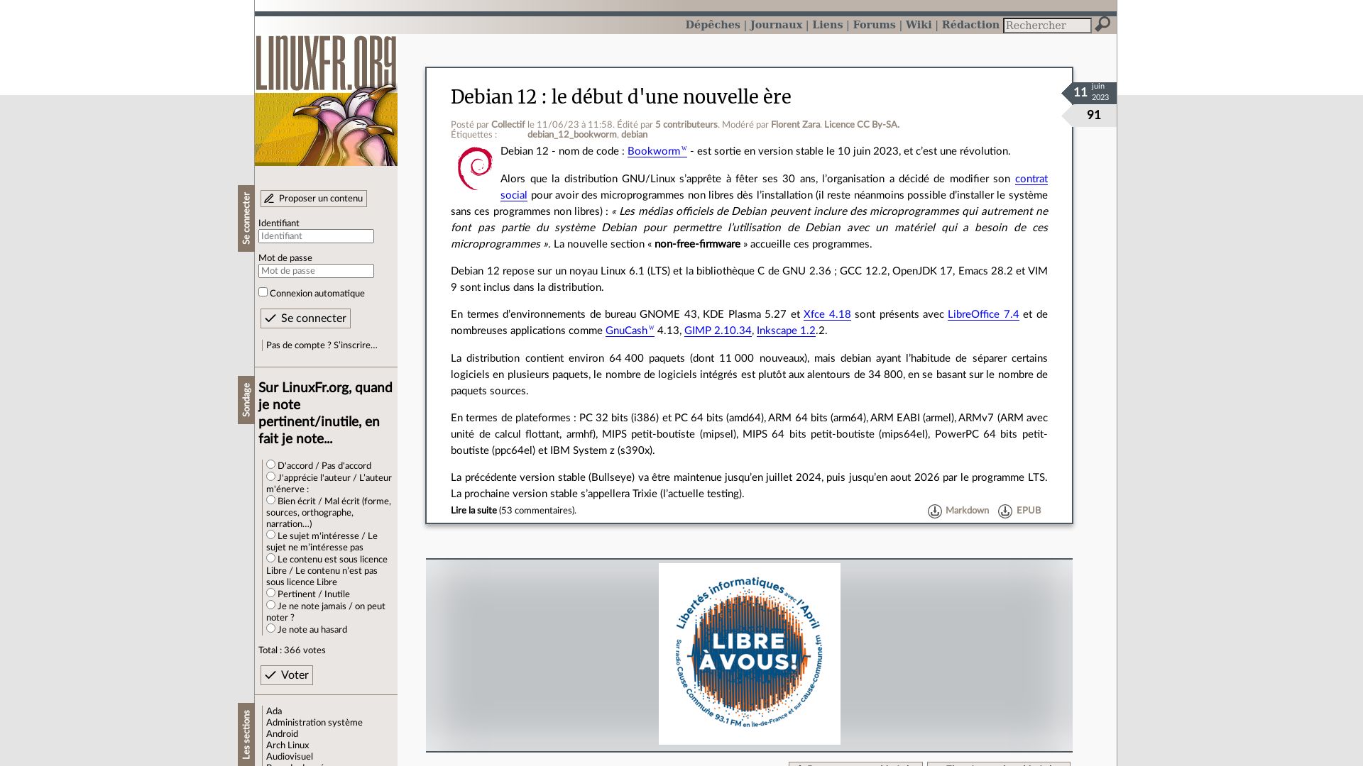Webseitenstatus linuxfr.org ist   ONLINE