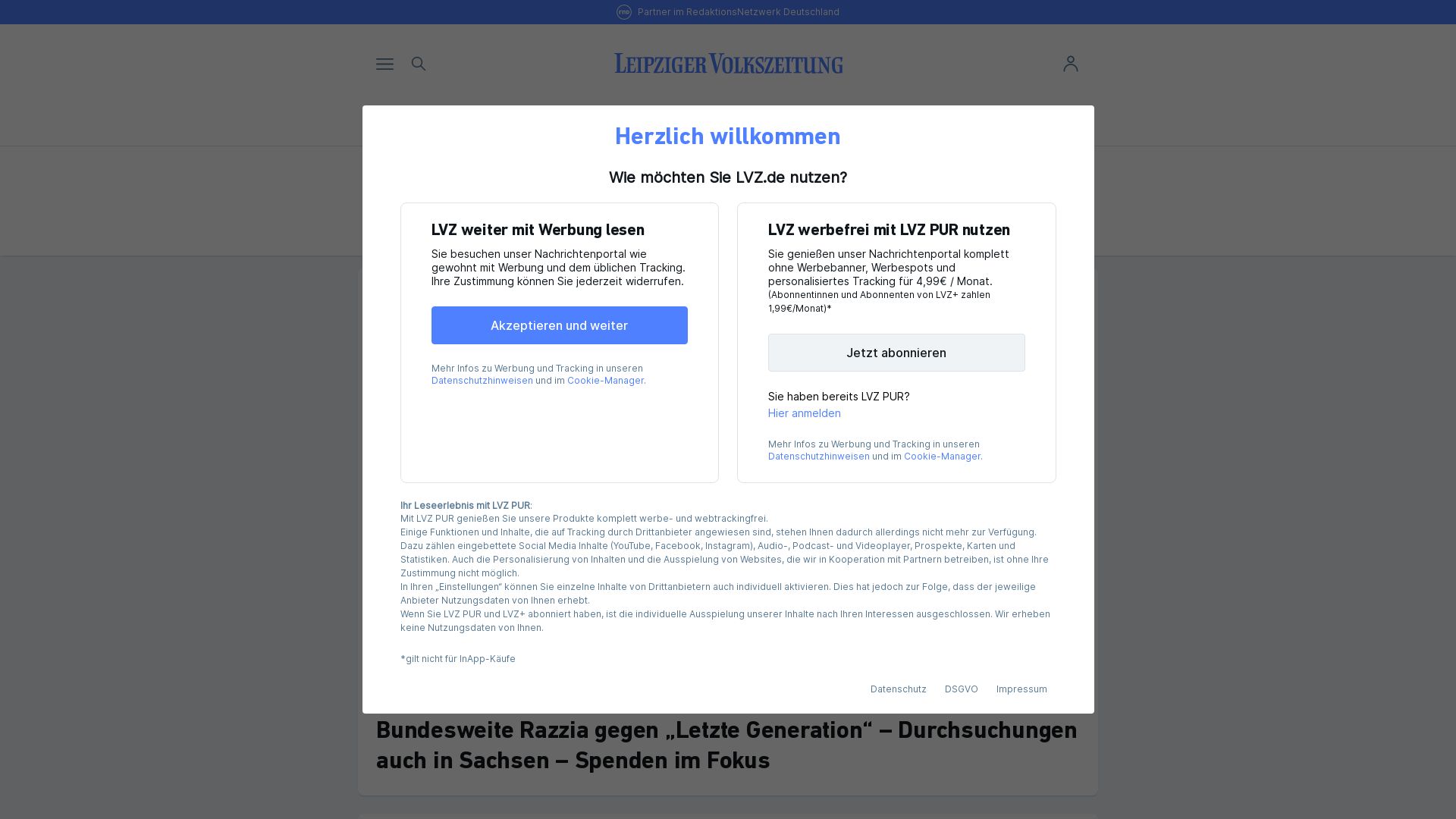 Webseitenstatus lvz.de ist   ONLINE