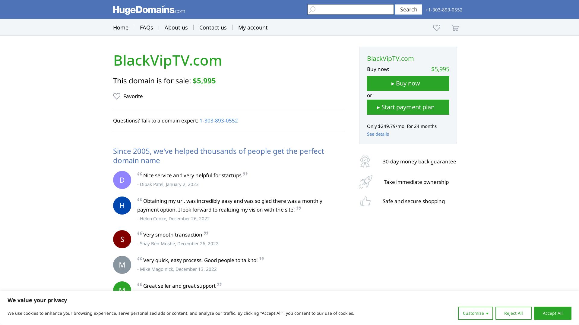 Webseitenstatus main.blackviptv.com ist   ONLINE