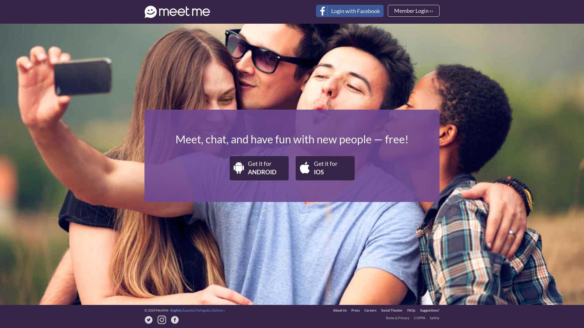 Webseitenstatus meet.me ist   ONLINE