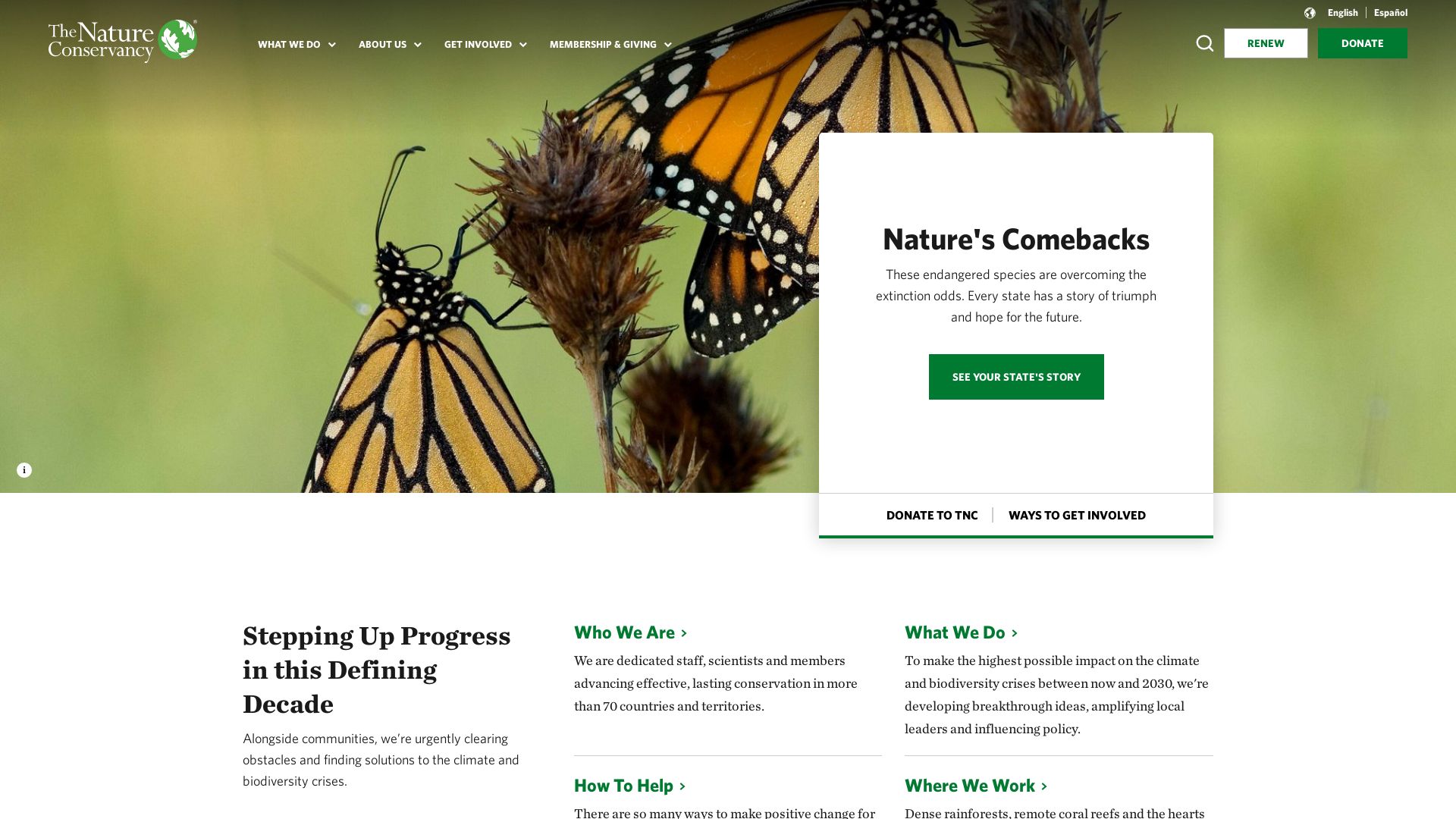 Webseitenstatus nature.org ist   ONLINE
