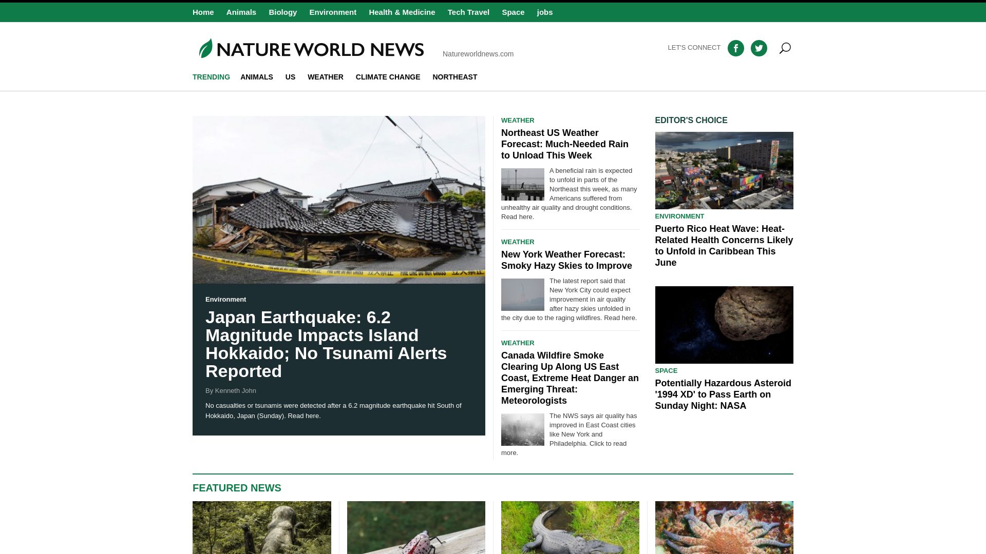 Webseitenstatus natureworldnews.com ist   ONLINE