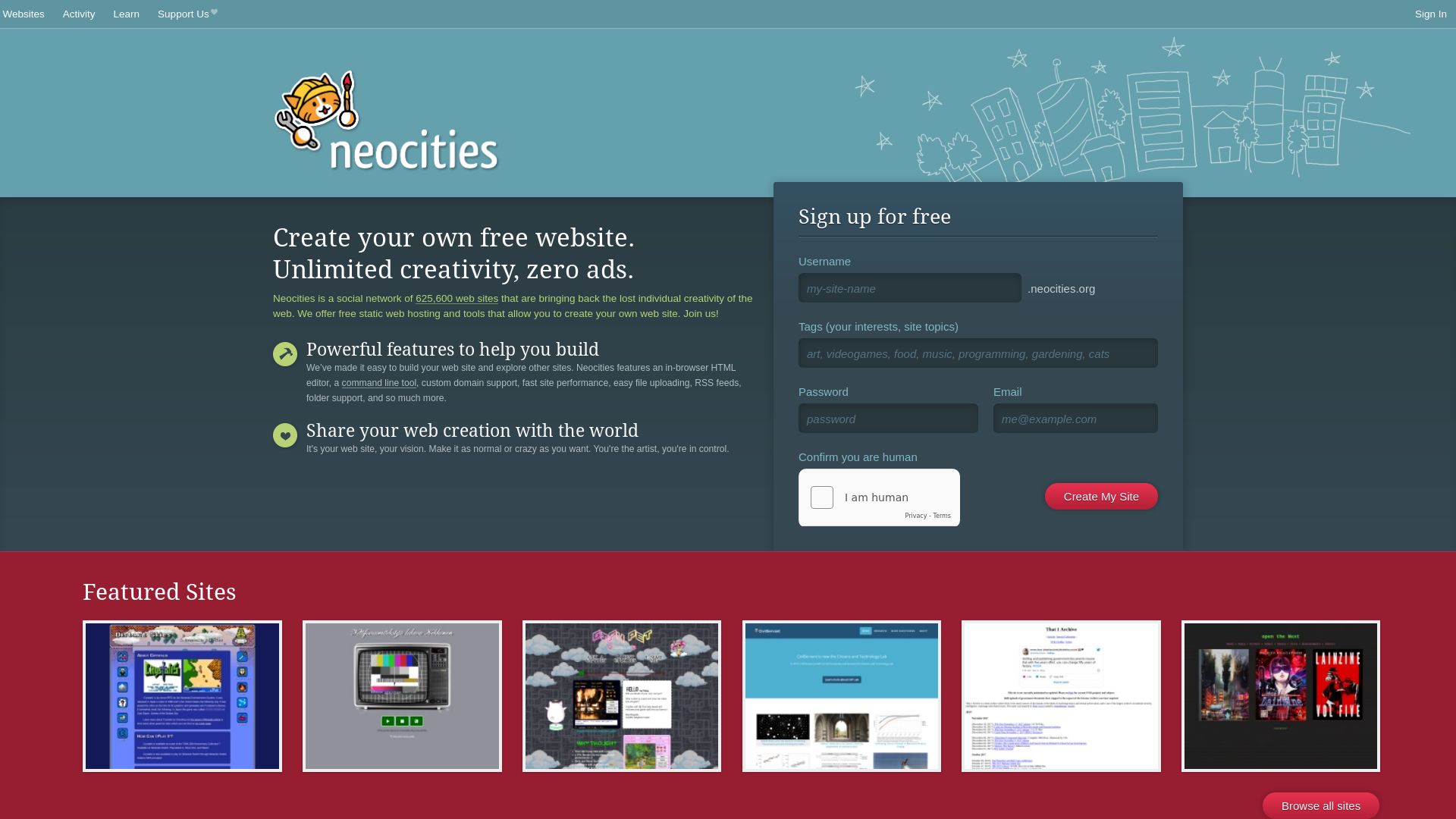 Webseitenstatus neocities.org ist   ONLINE