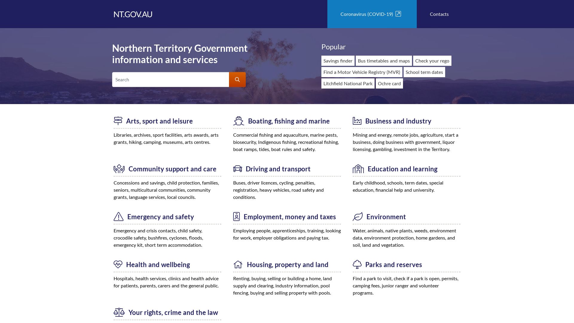 Webseitenstatus nt.gov.au ist   ONLINE