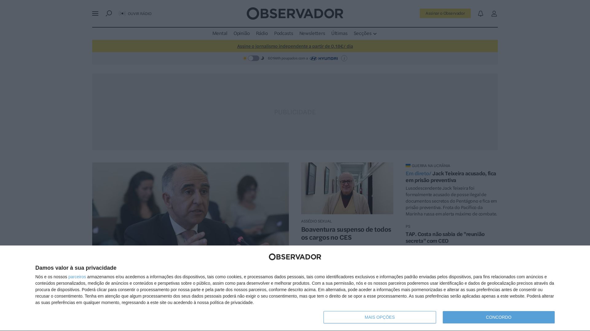 Webseitenstatus observador.pt ist   ONLINE