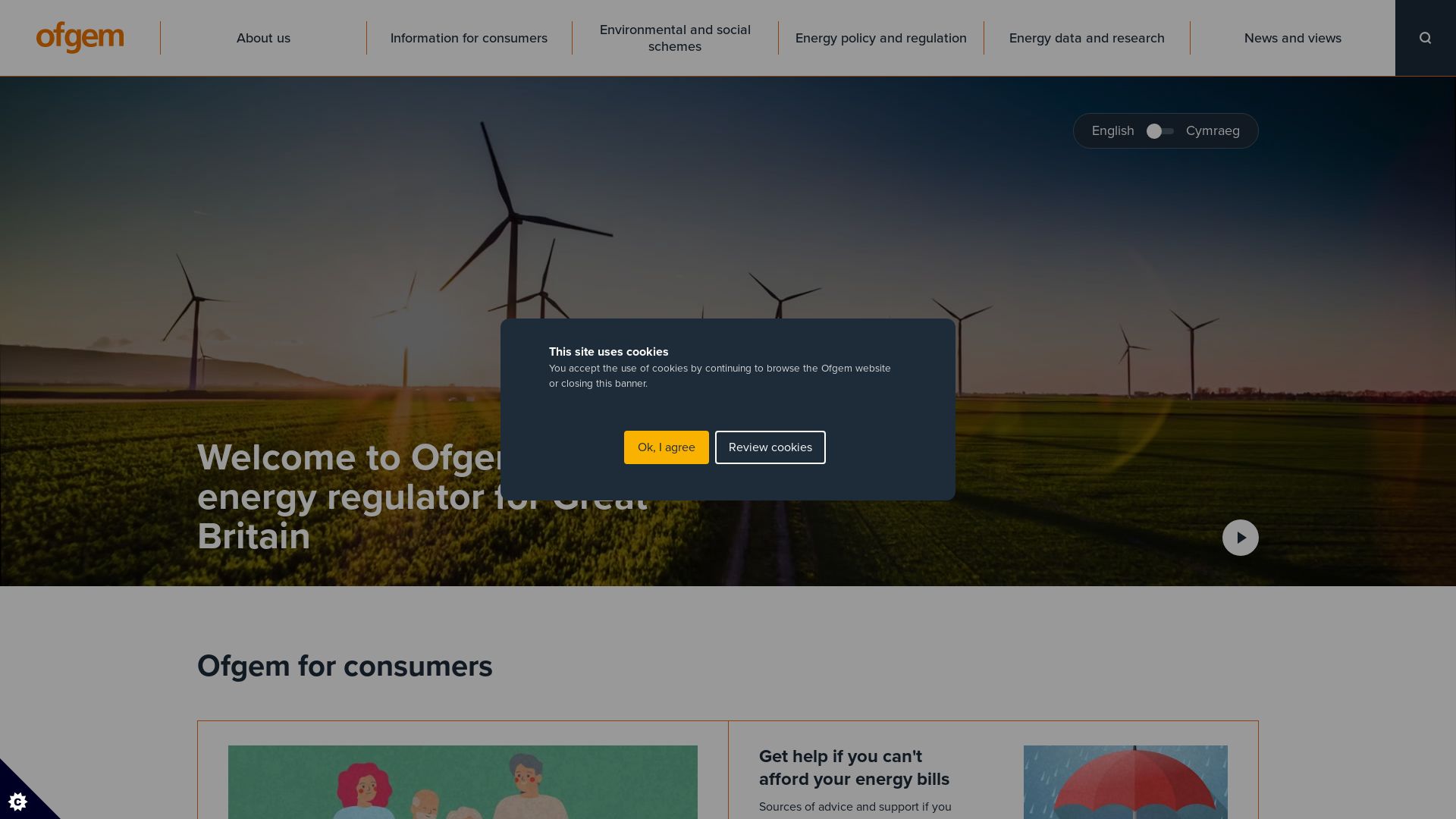 Webseitenstatus ofgem.gov.uk ist   ONLINE