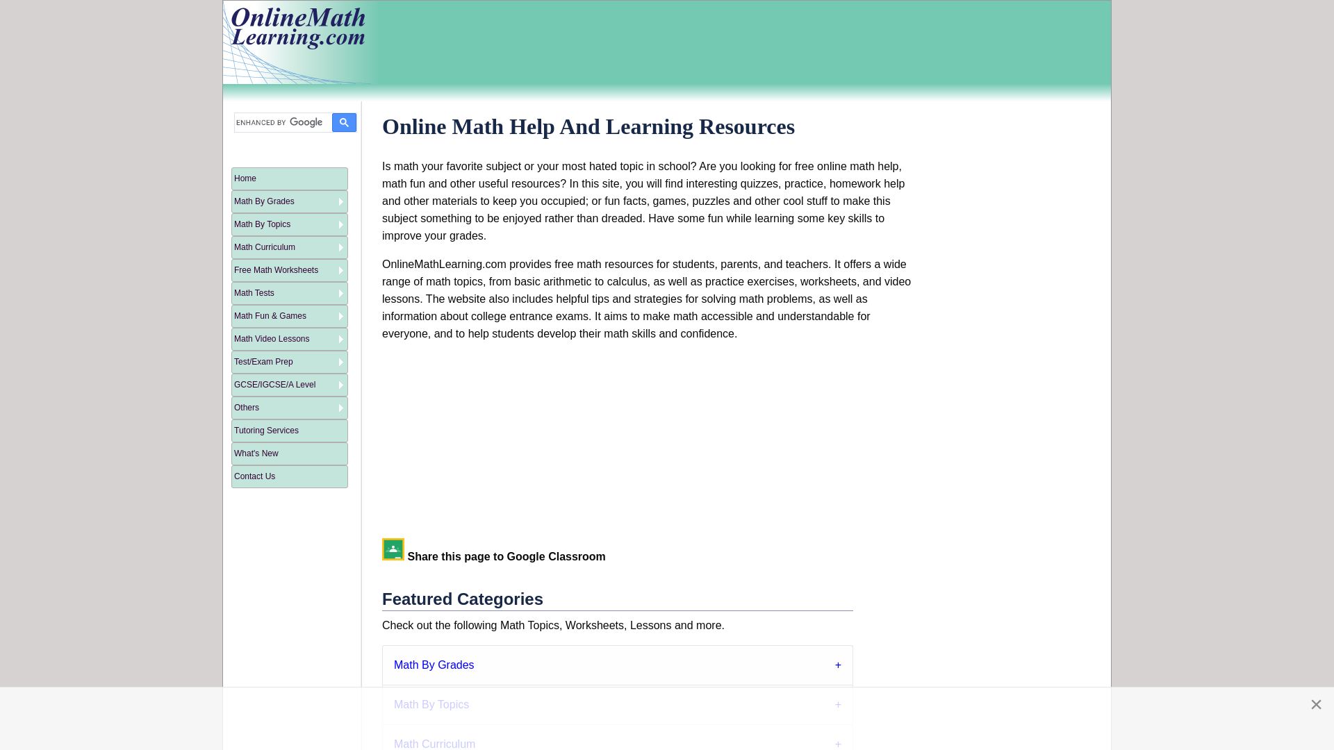 Webseitenstatus onlinemathlearning.com ist   ONLINE