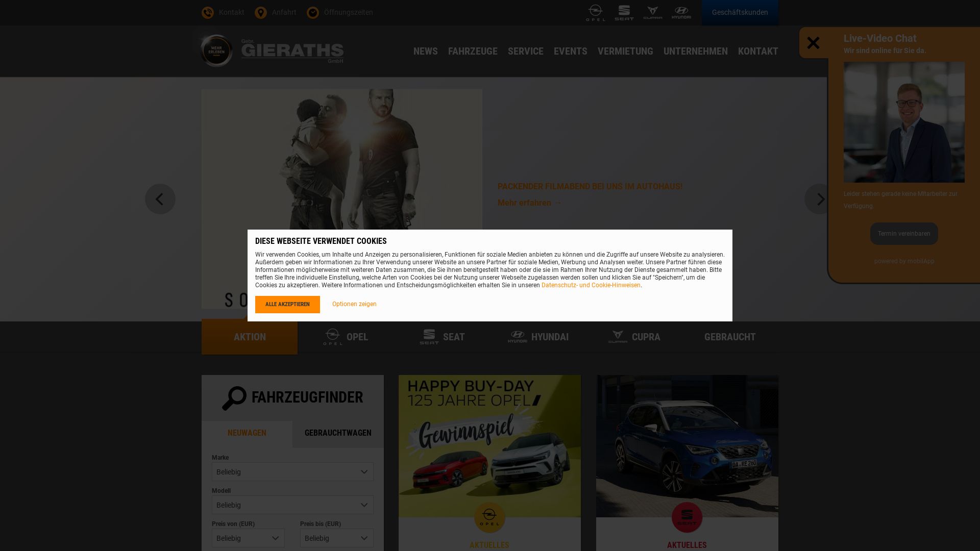 Webseitenstatus opel-gieraths.de ist   ONLINE