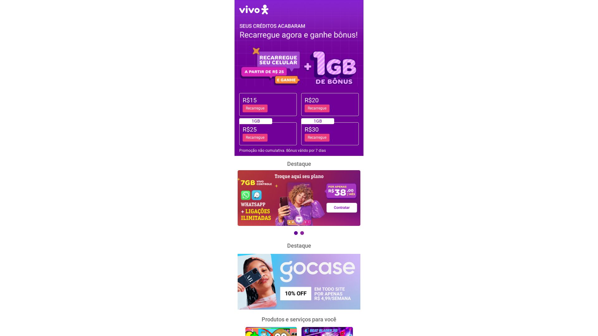 Webseitenstatus portalrecarga.vivo.com.br ist   ONLINE