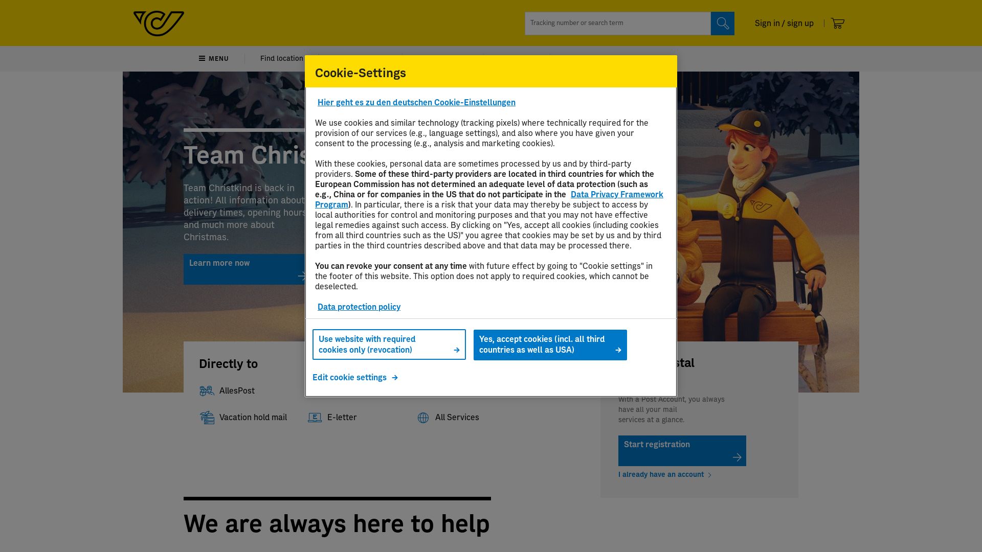 Webseitenstatus post.at ist   ONLINE