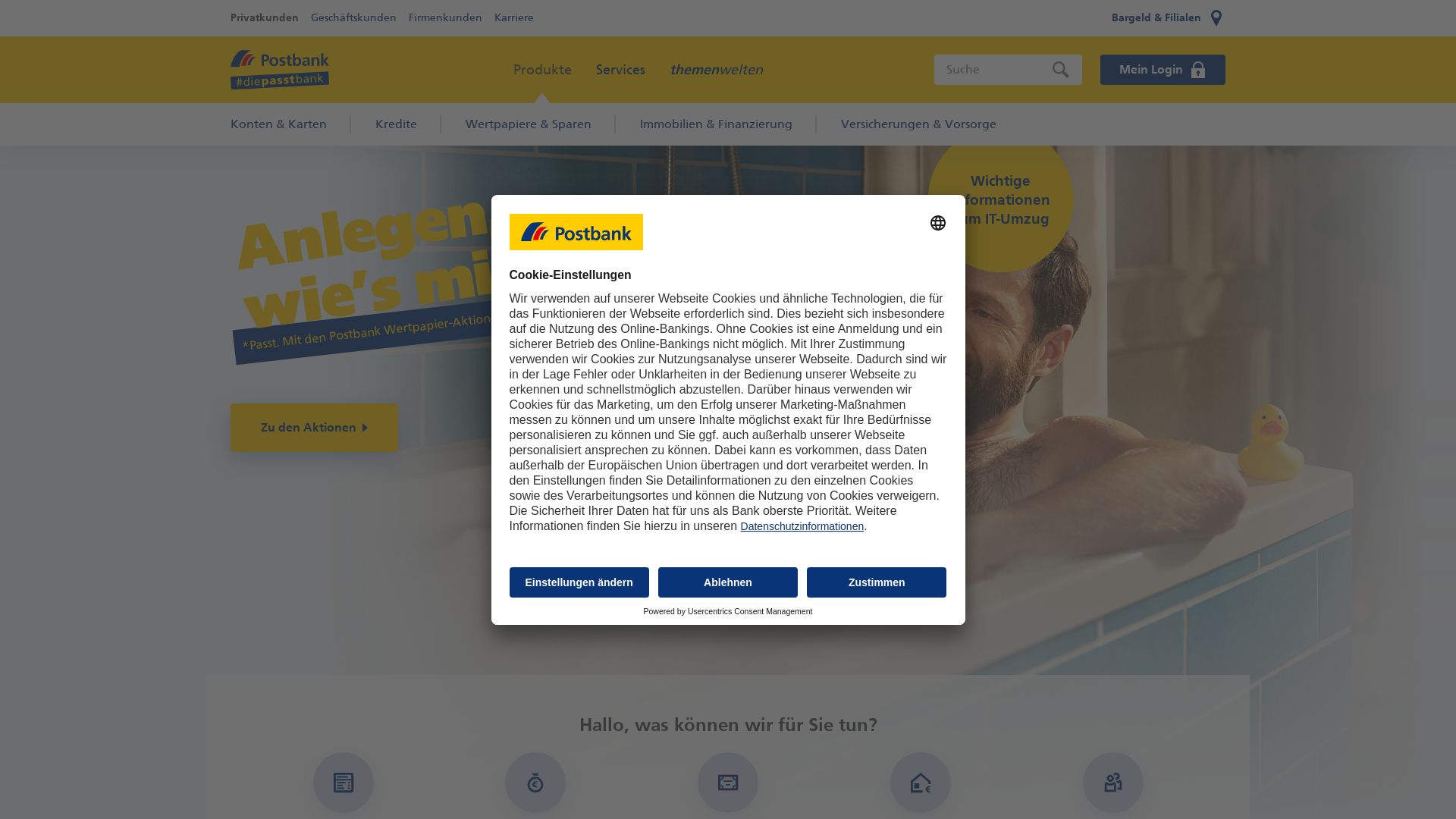 Webseitenstatus postbank.de ist   ONLINE