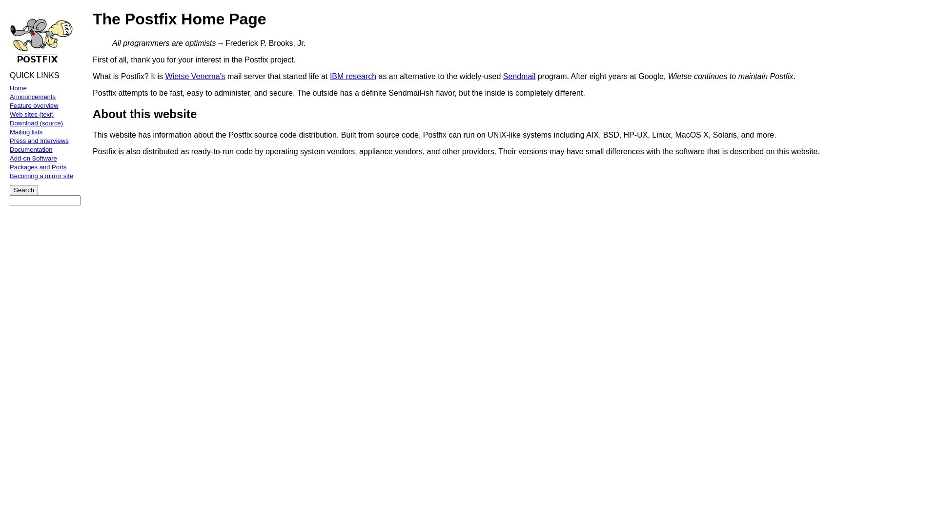 Webseitenstatus postfix.org ist   ONLINE
