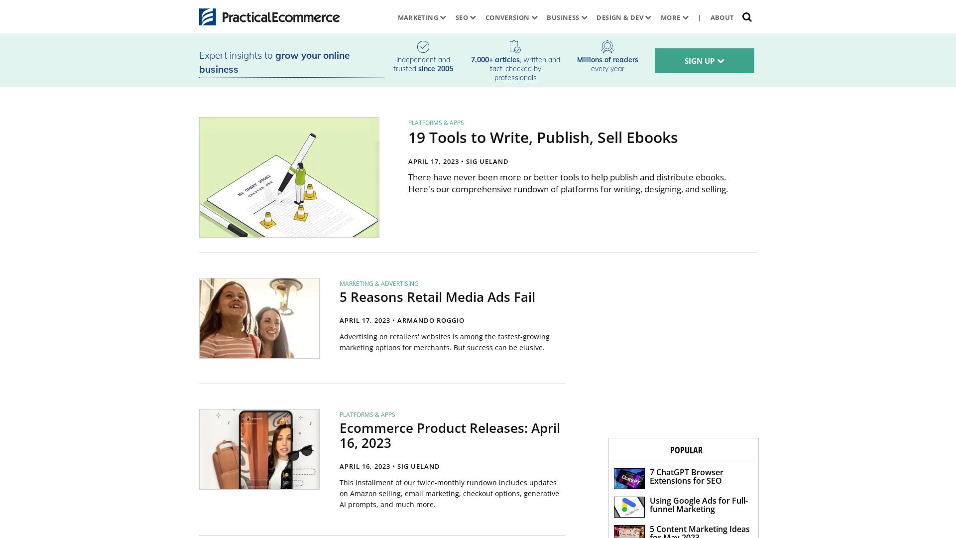 Webseitenstatus practicalecommerce.com ist   ONLINE