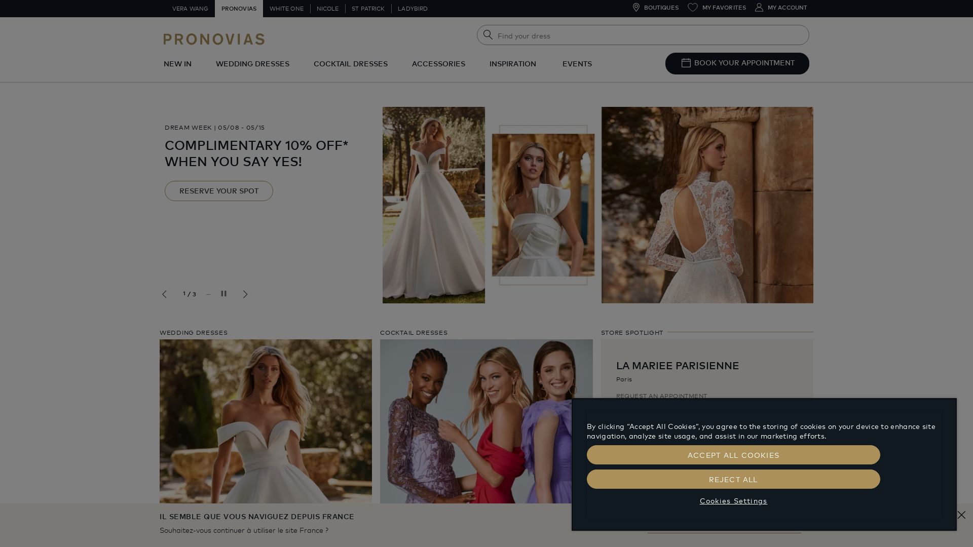 Webseitenstatus pronovias.com ist   ONLINE