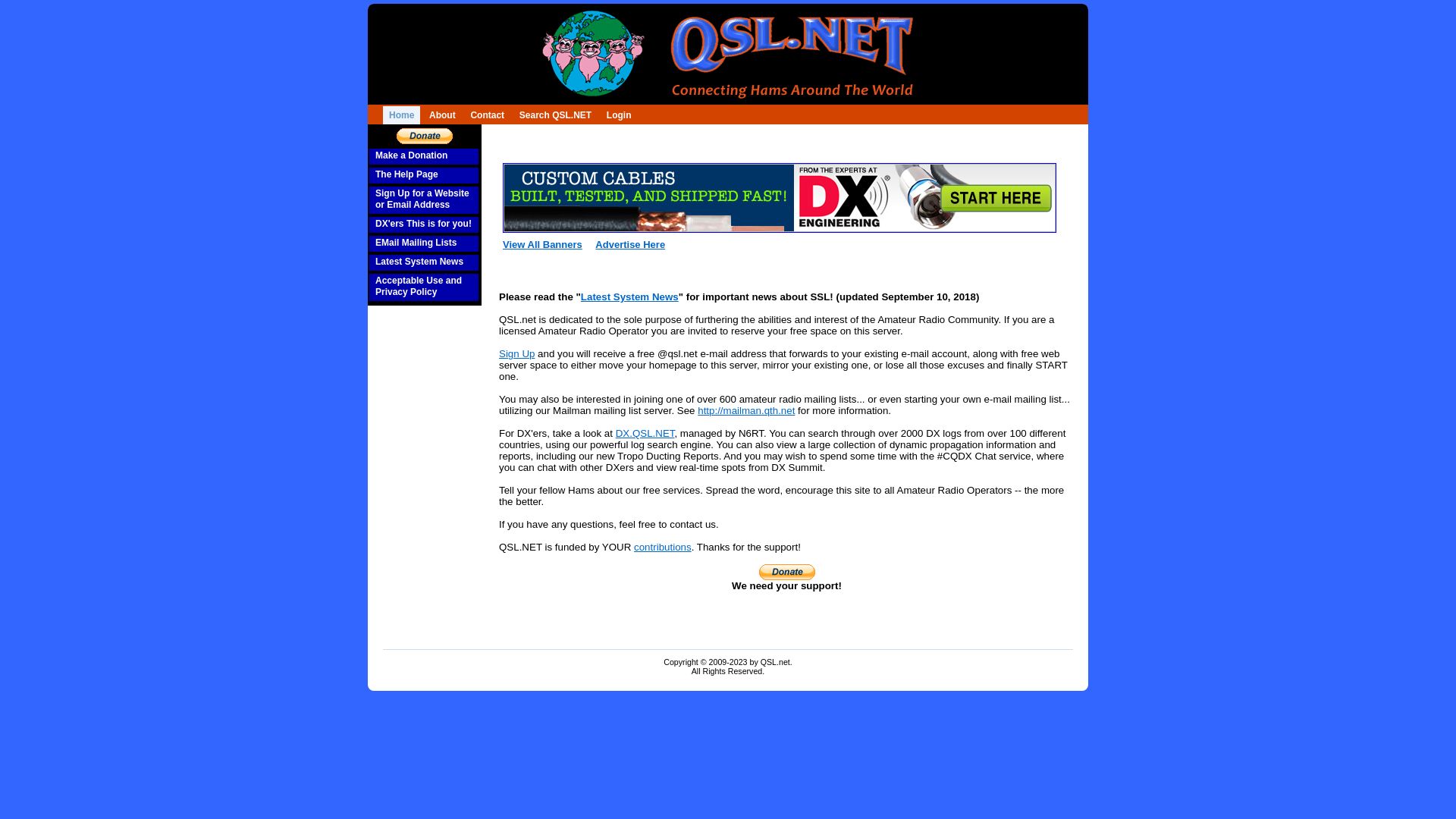 Webseitenstatus qsl.net ist   ONLINE