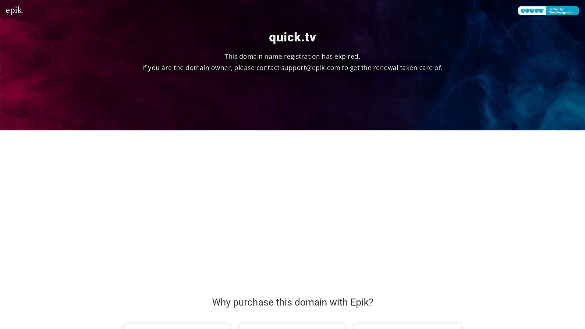 Webseitenstatus quick.tv ist   ONLINE