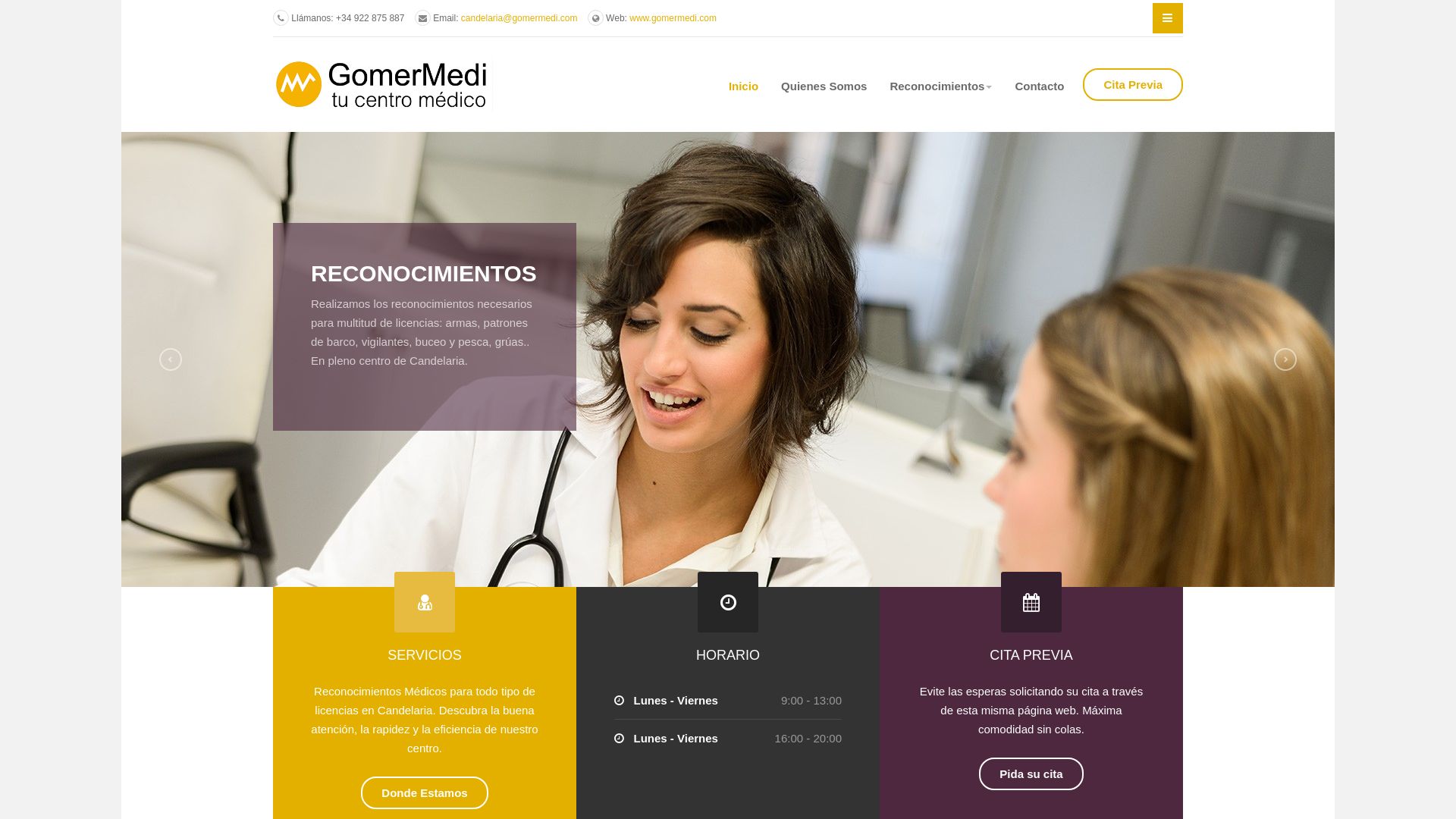 Webseitenstatus reconocimientoscandelaria.com ist   ONLINE