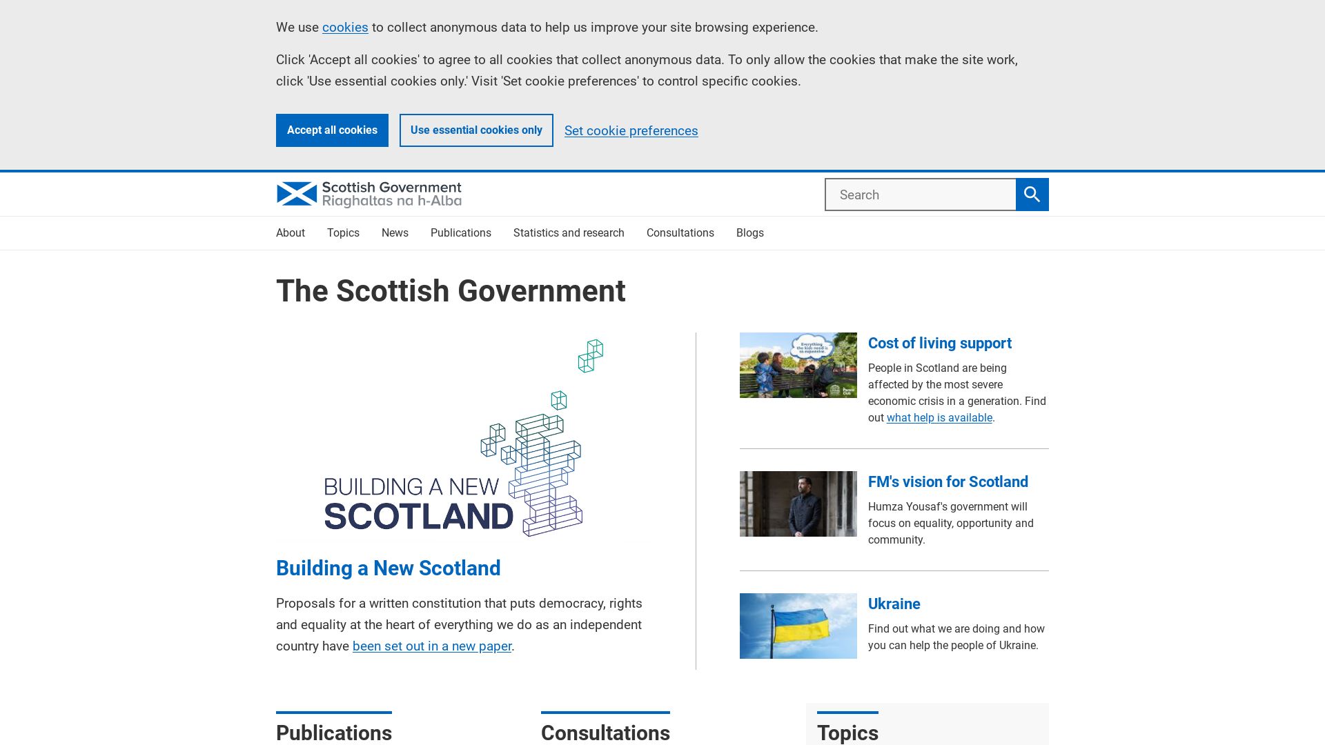 Webseitenstatus scotland.gov.uk ist   ONLINE