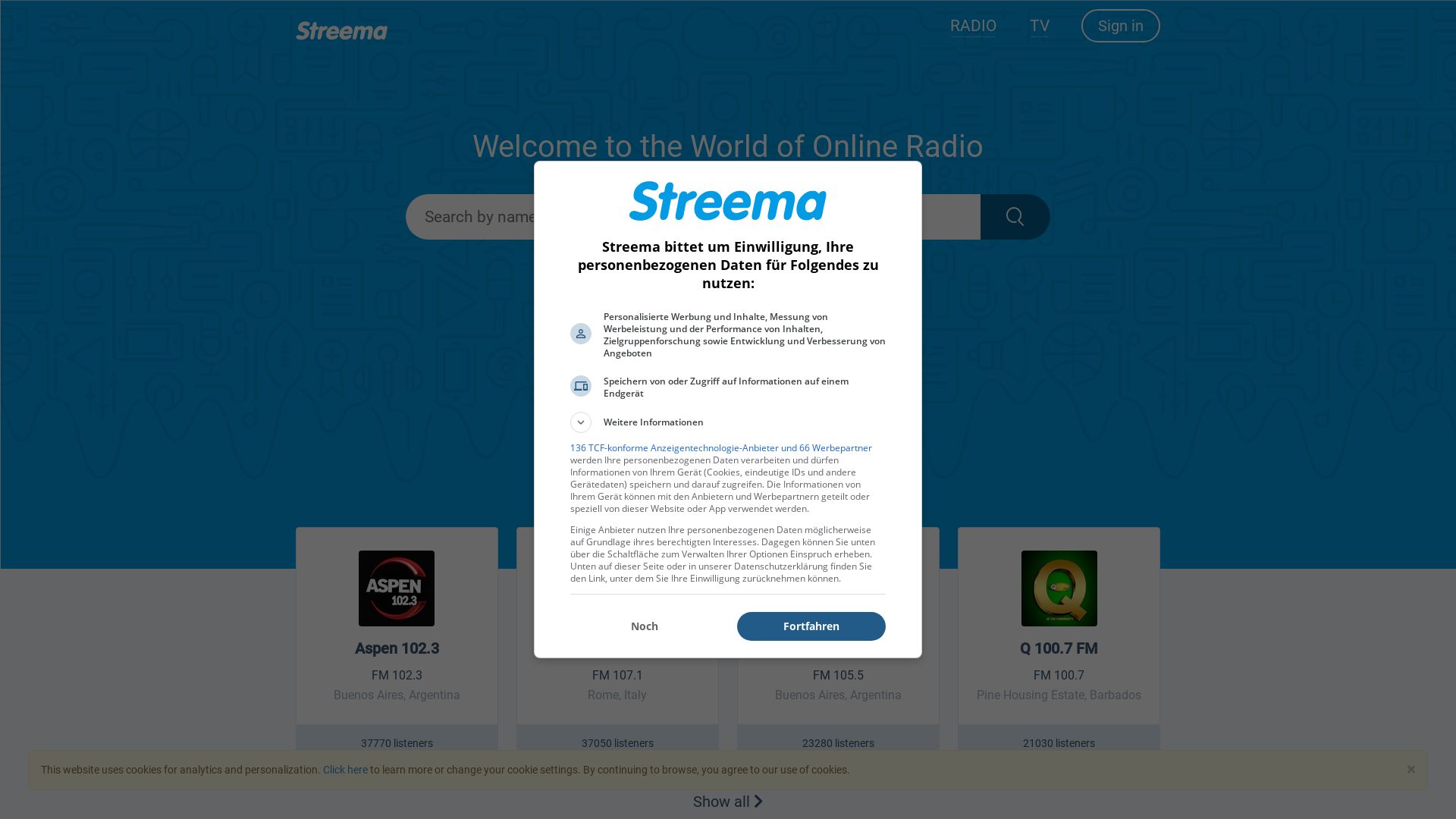 Webseitenstatus streema.com ist   ONLINE