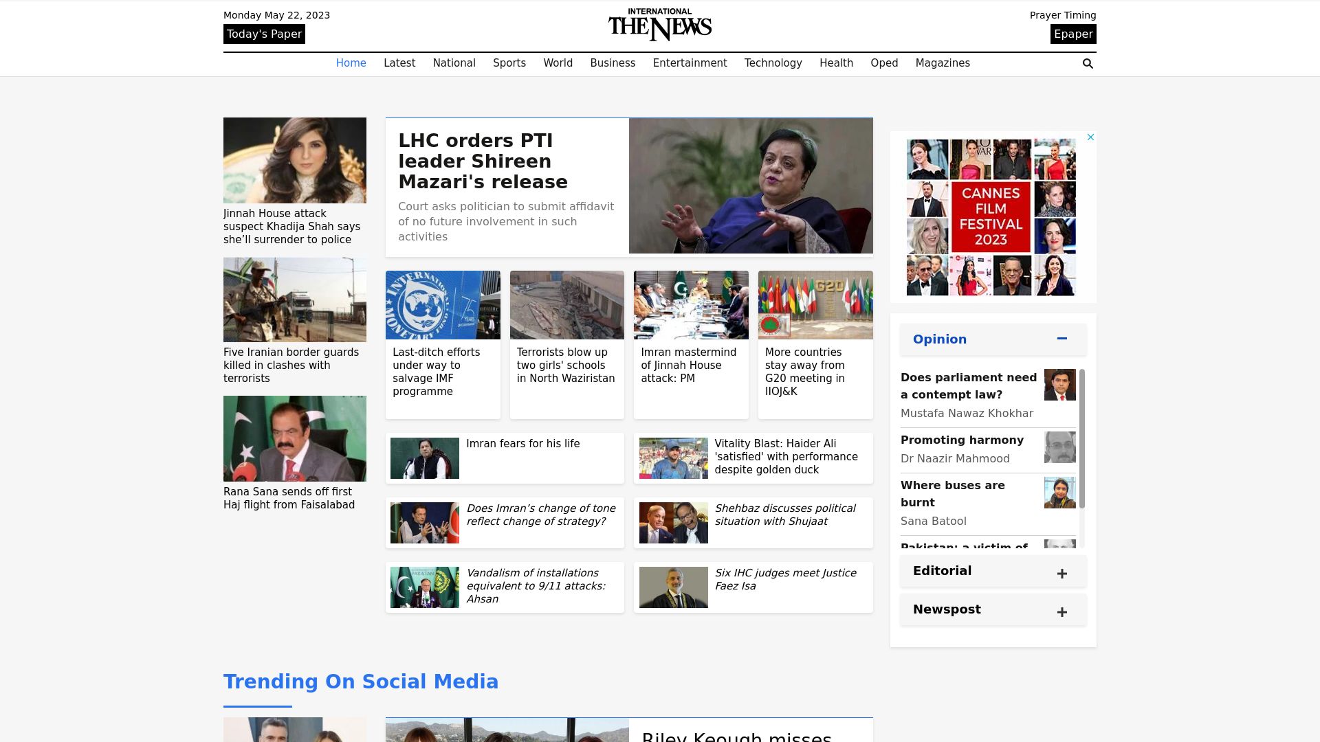 Webseitenstatus thenews.com.pk ist   ONLINE
