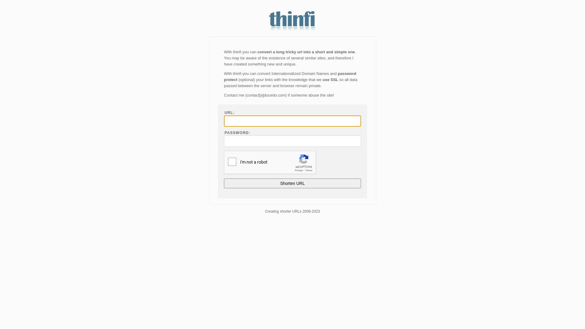 Webseitenstatus thinfi.com ist   ONLINE