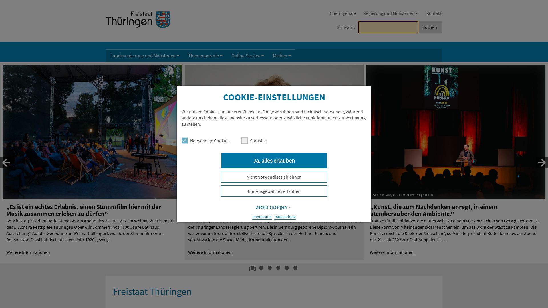 Webseitenstatus thueringen.de ist   ONLINE