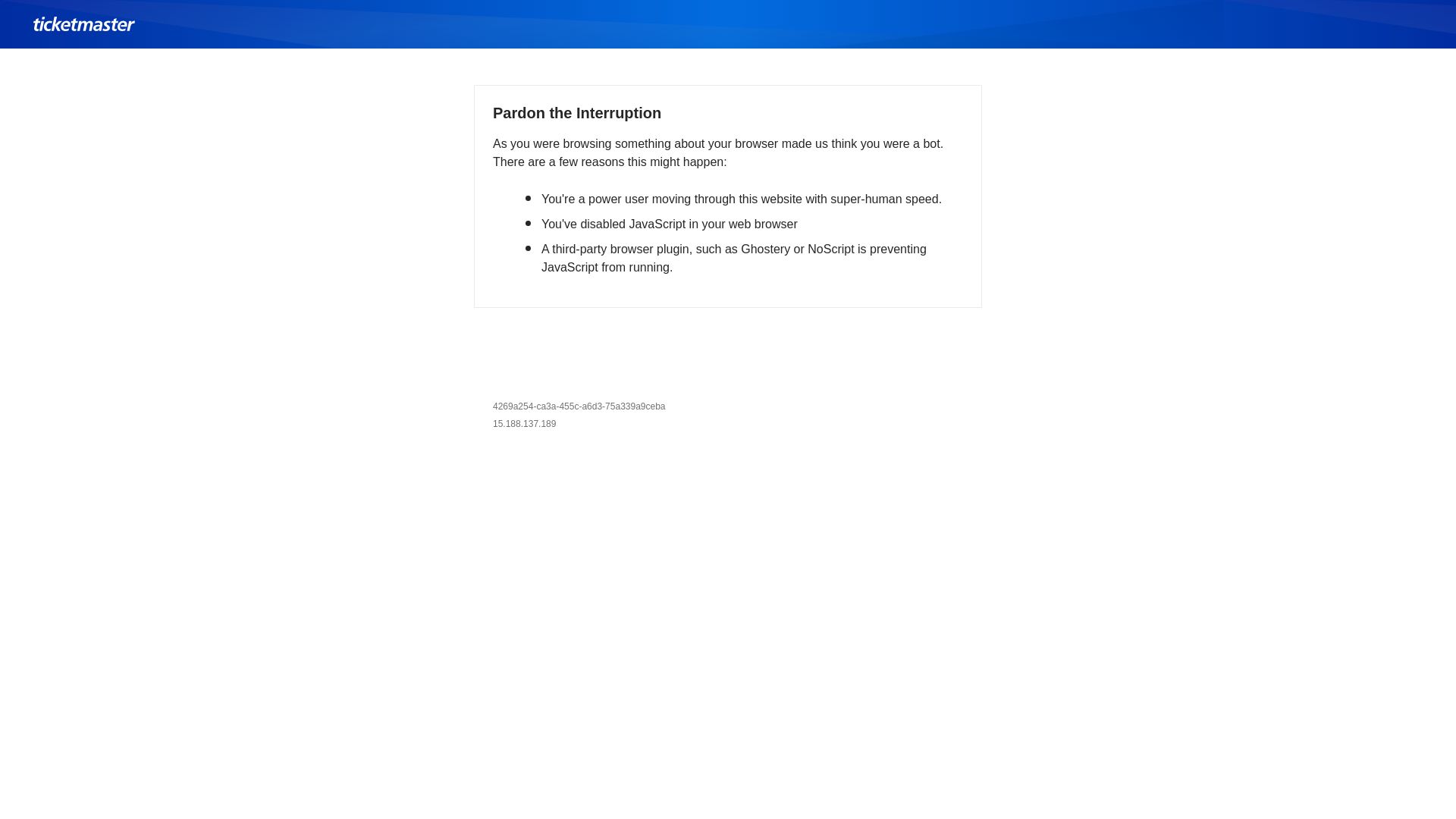 Webseitenstatus ticketmaster.ca ist   ONLINE