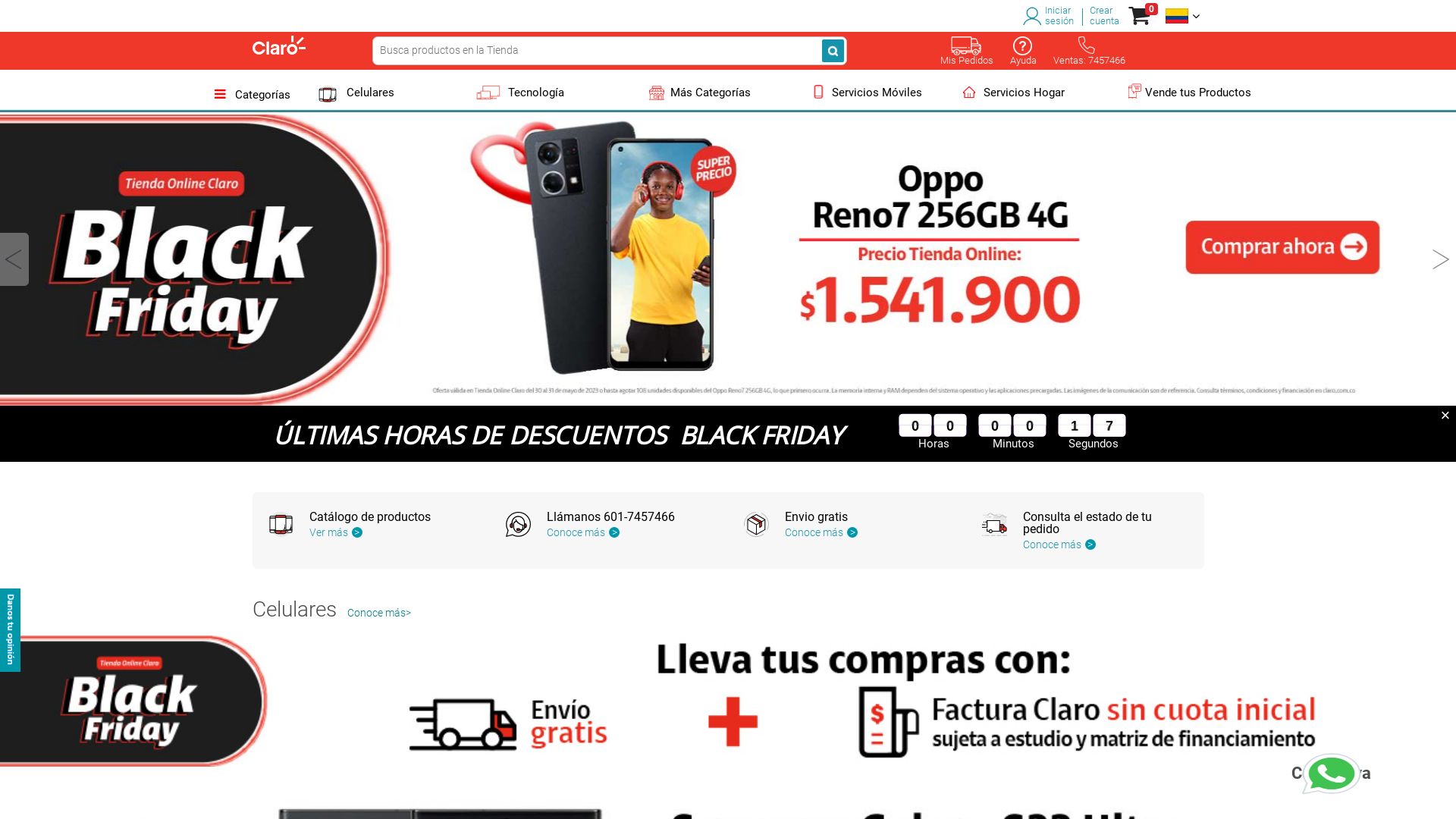 Webseitenstatus tienda.claro.com.co ist   ONLINE