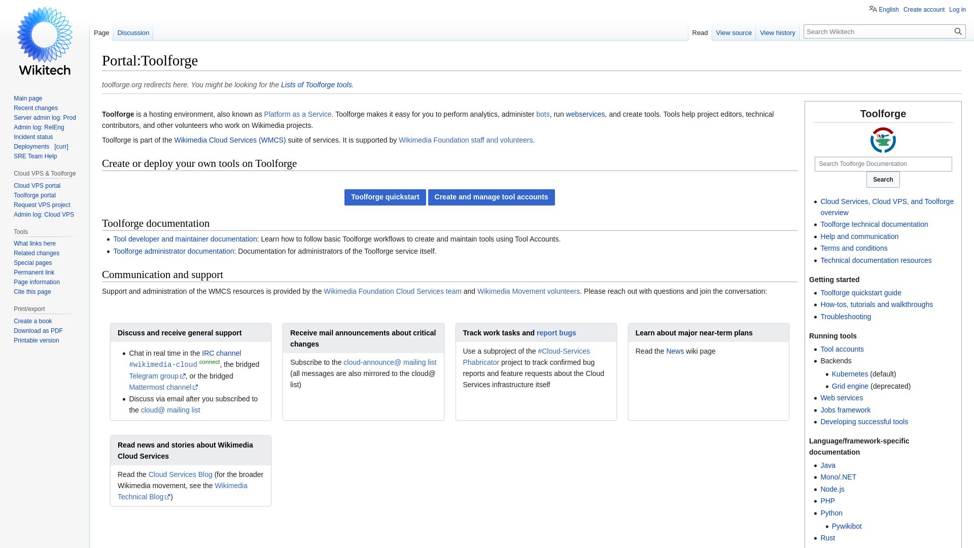 Webseitenstatus toolforge.org ist   ONLINE