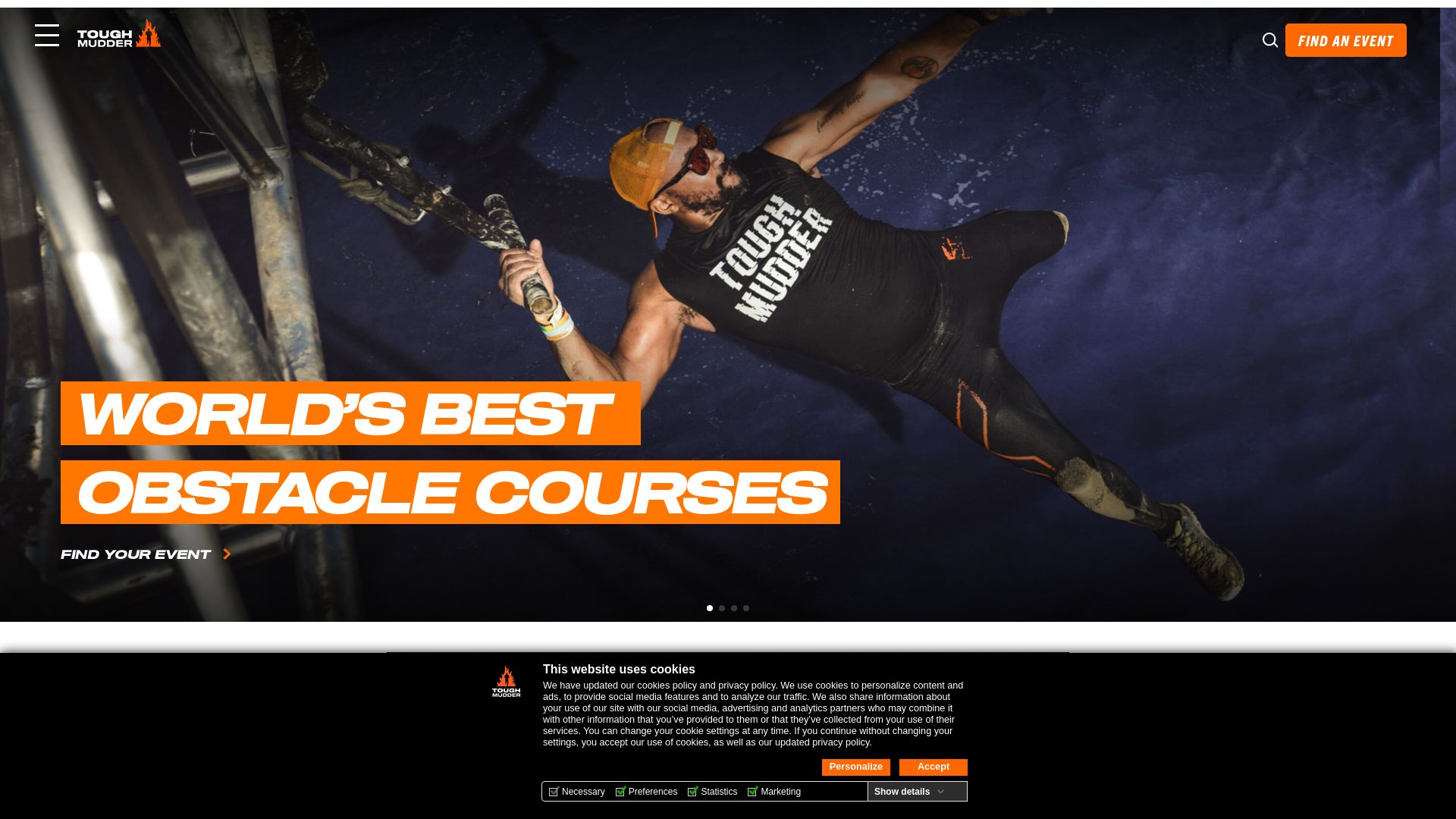 Webseitenstatus toughmudder.com ist   ONLINE