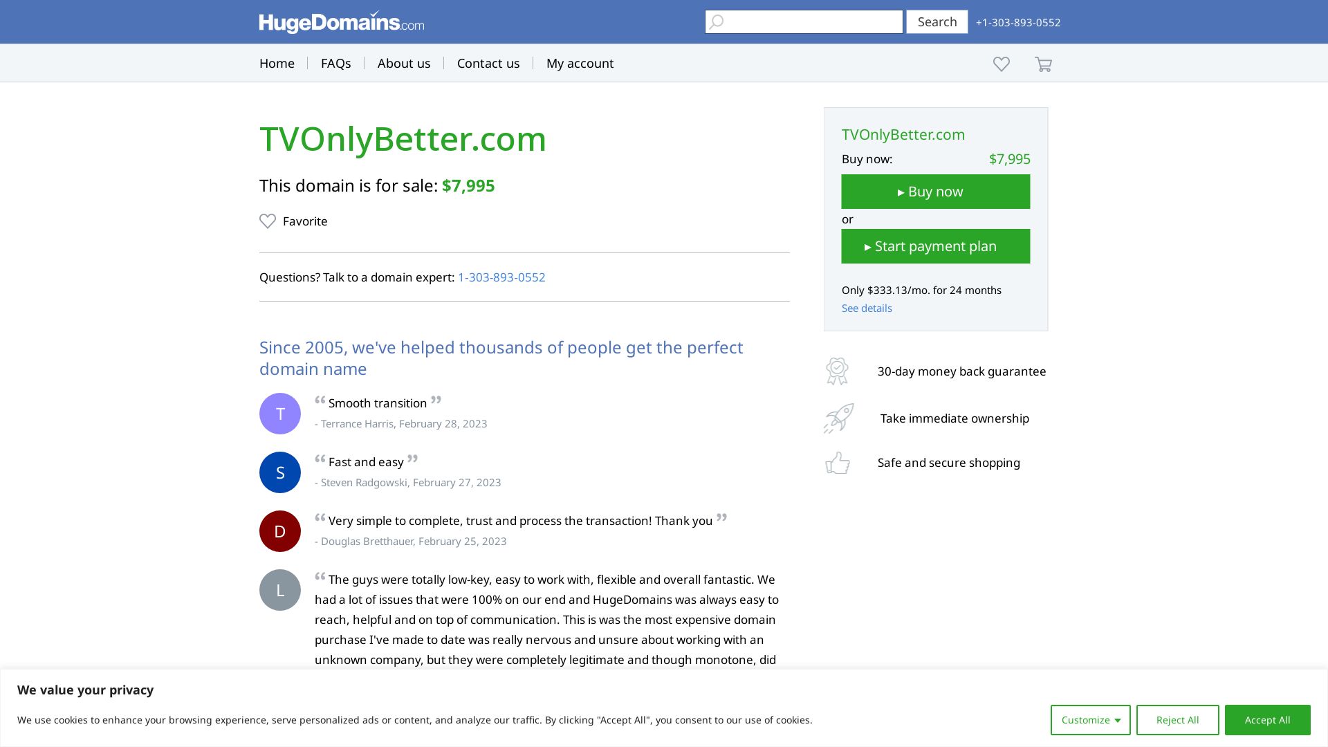 Webseitenstatus tvonlybetter.com ist   ONLINE