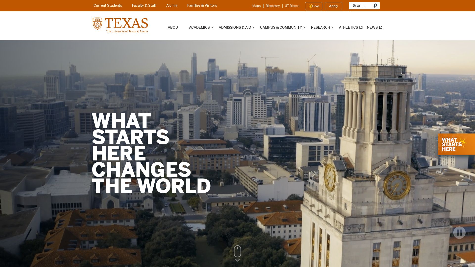 Webseitenstatus utexas.edu ist   ONLINE