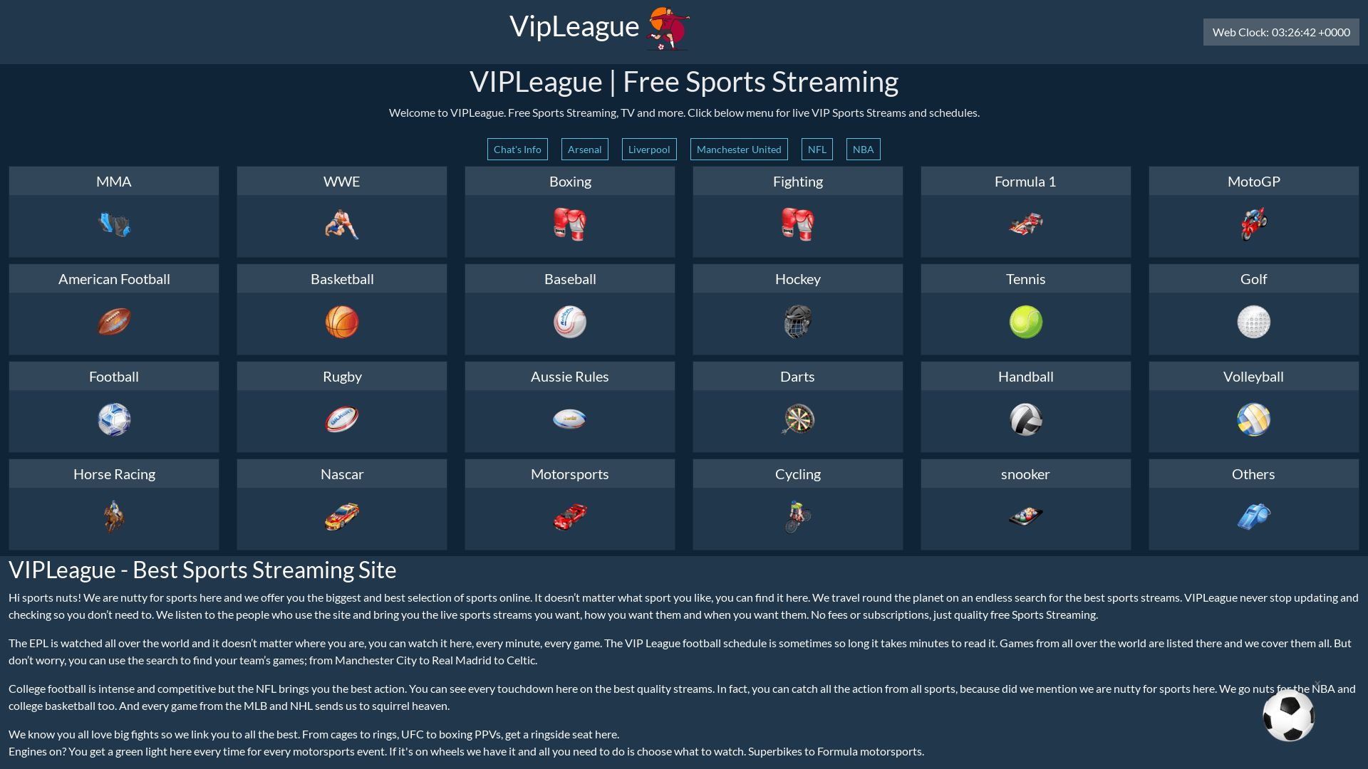 Webseitenstatus vipleague.st ist   ONLINE
