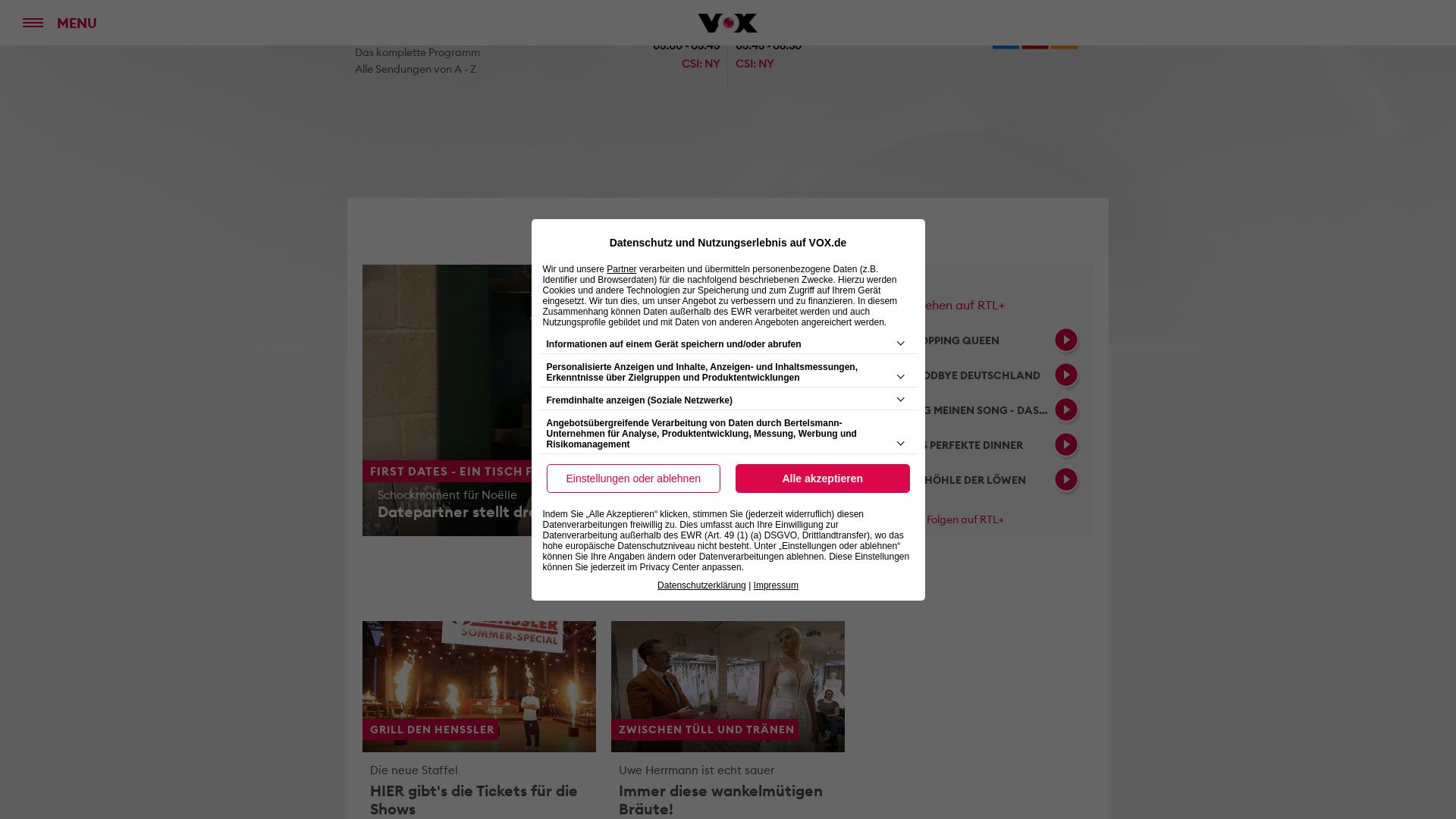 Webseitenstatus vox.de ist   ONLINE
