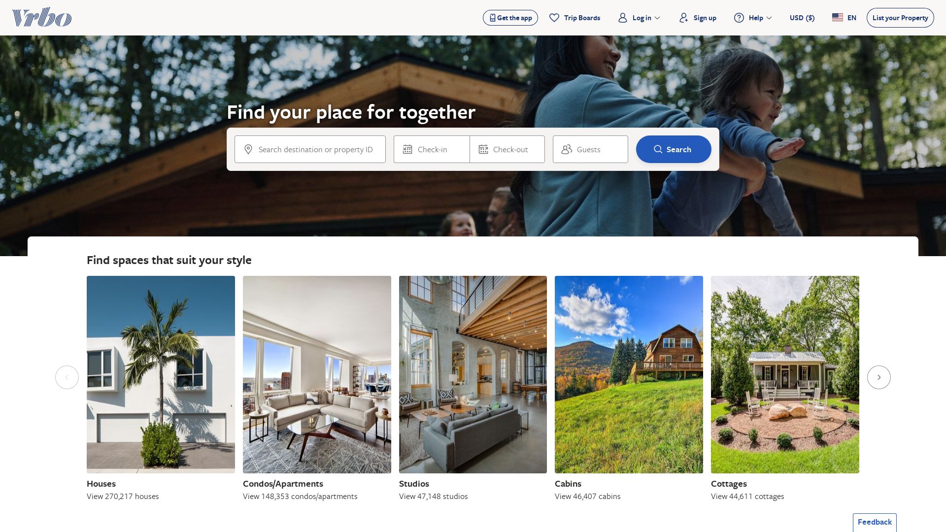 Webseitenstatus vrbo.com ist   ONLINE