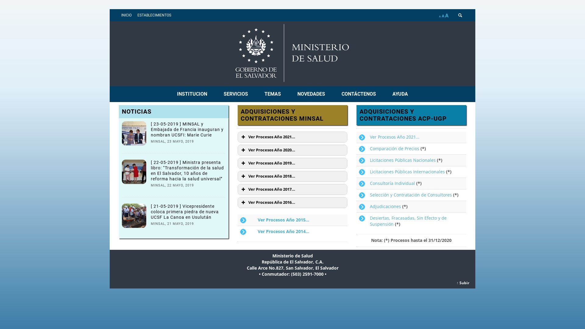 Webseitenstatus w5.salud.gob.sv ist   ONLINE