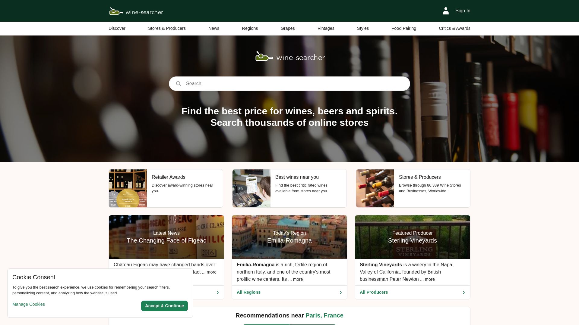 Webseitenstatus wine-searcher.com ist   ONLINE