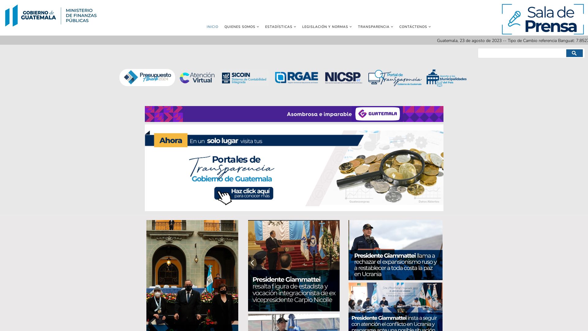 Webseitenstatus www.minfin.gob.gt ist   ONLINE