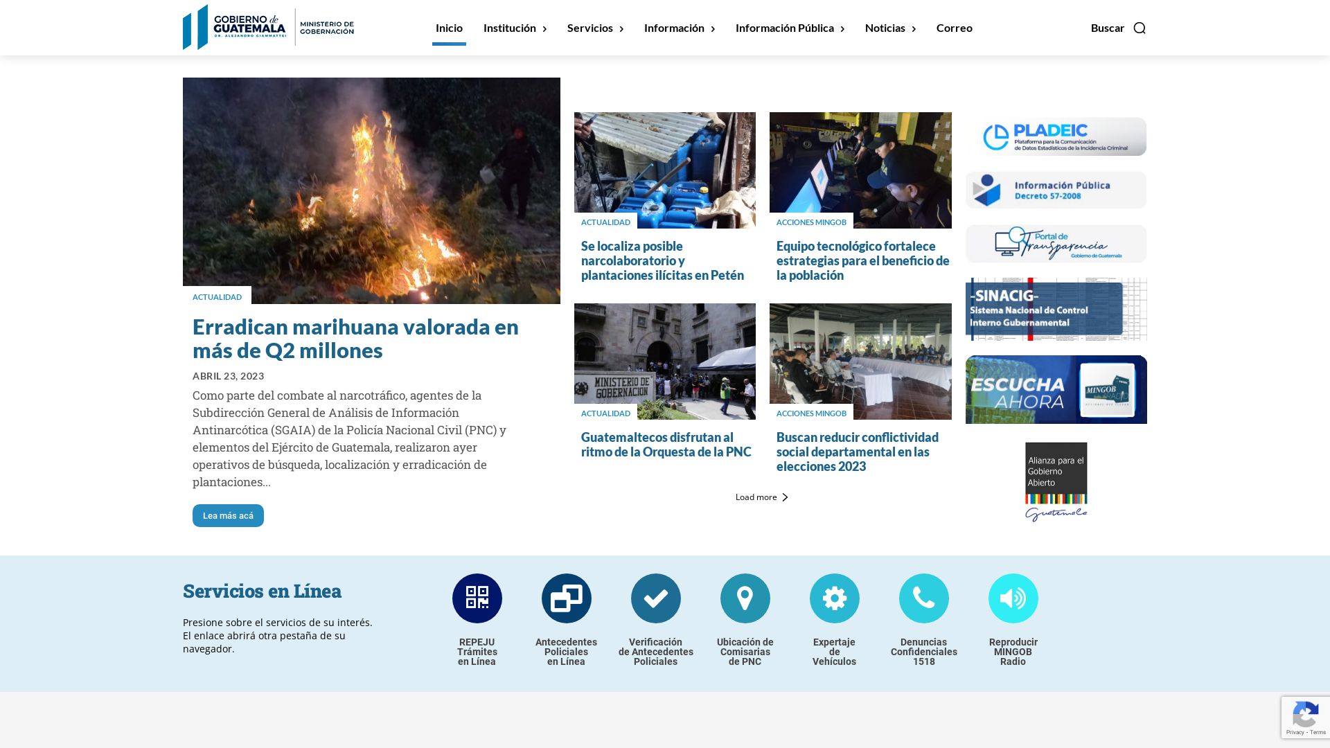 Webseitenstatus www.mingob.gob.gt ist   ONLINE