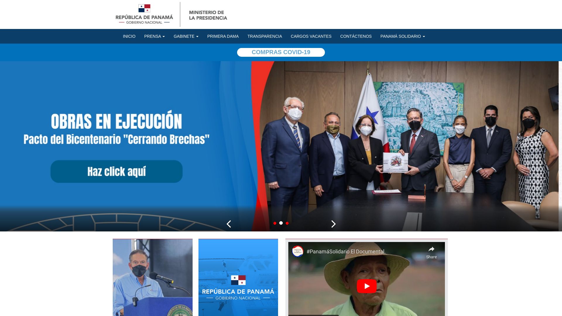 Webseitenstatus www.presidencia.gob.pa ist   ONLINE
