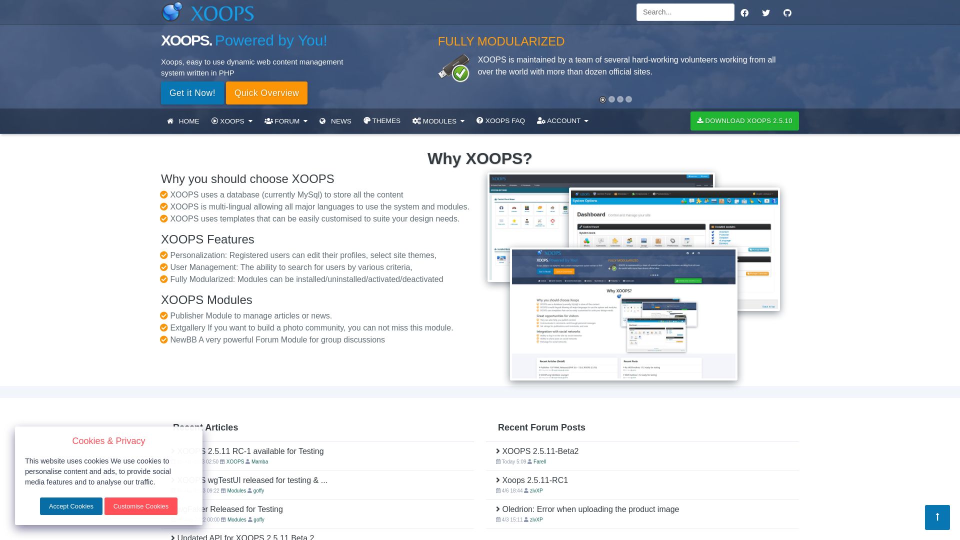 Webseitenstatus xoops.org ist   ONLINE
