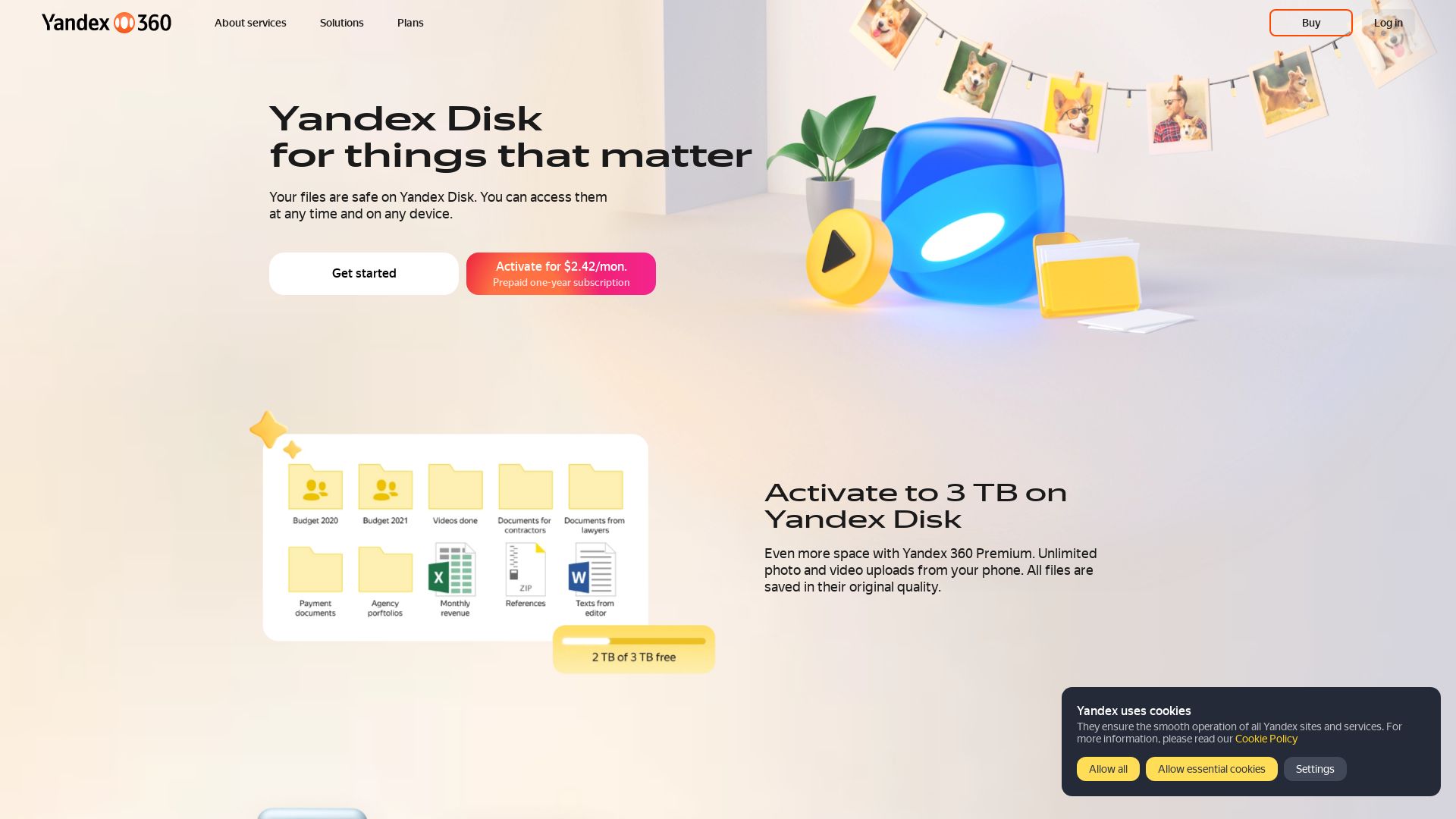 Webseitenstatus yadi.sk ist   ONLINE