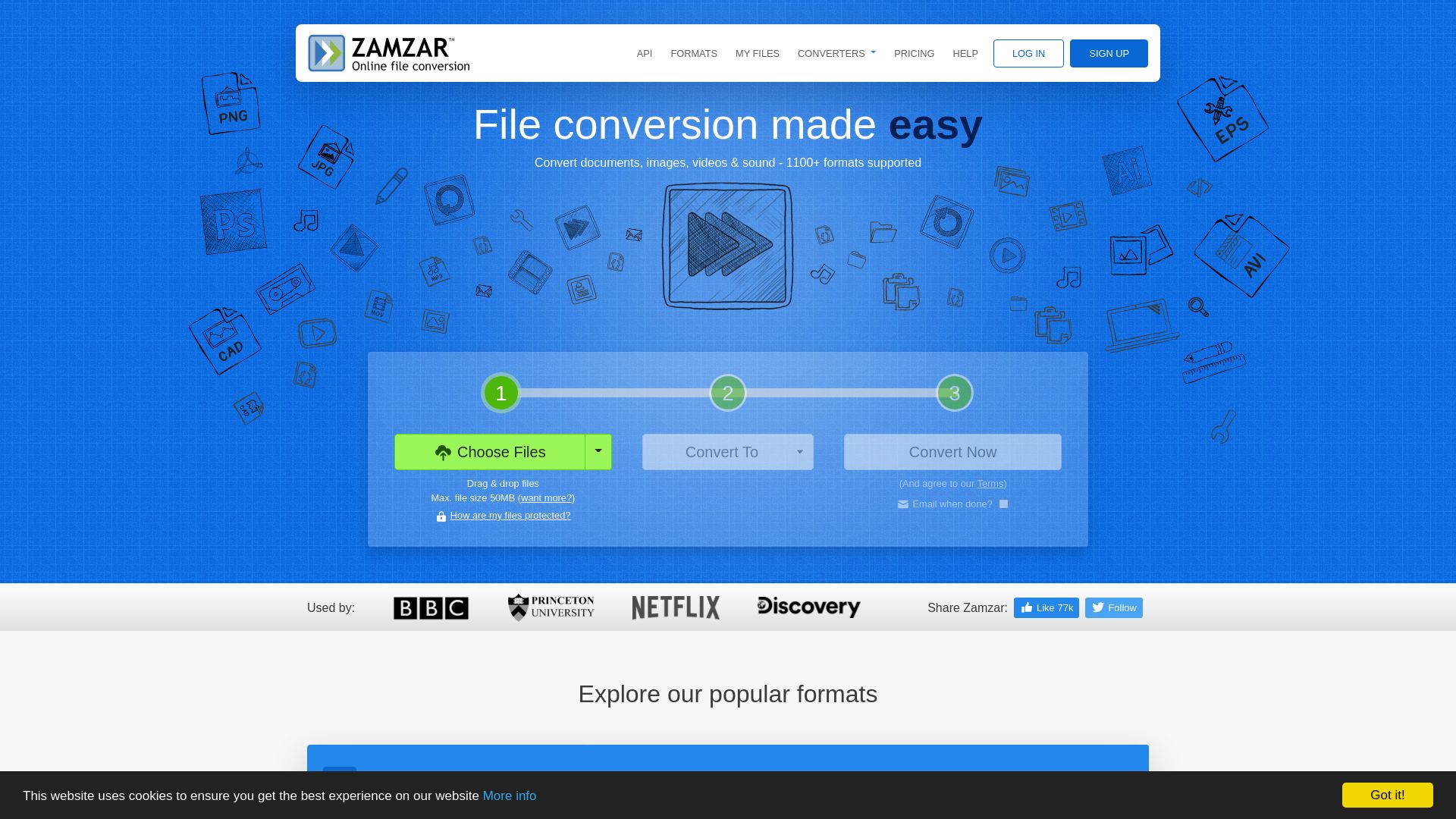 Webseitenstatus zamzar.com ist   ONLINE