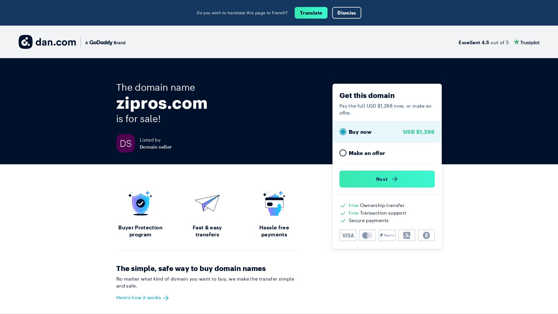 Webseitenstatus zipros.com ist   ONLINE